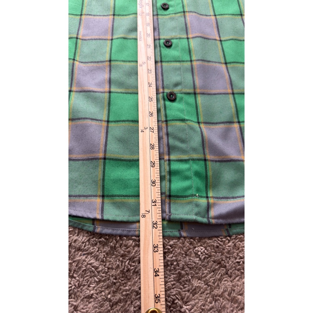 Dixxon The Auld Pub Flannel Co Green Plaid‎ Long Sleeve Button Shirt Size L zz94 View 2